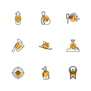 çeşitli tema app simgeler, vektör çizimler set