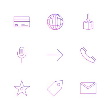 beyaz zemin üzerine minimalist düz vektör app simge kümesi