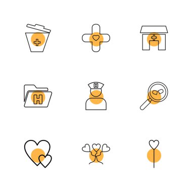 çeşitli tema app simgeler, vektör çizimler set