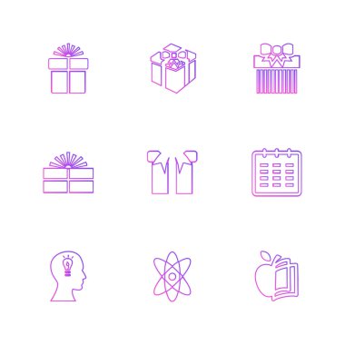 beyaz zemin üzerine minimalist düz vektör app simge kümesi