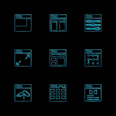 Farklı minimalist düz vektör app simgeleri          