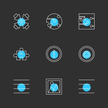 Farklı minimalist düz vektör app simgeleri 