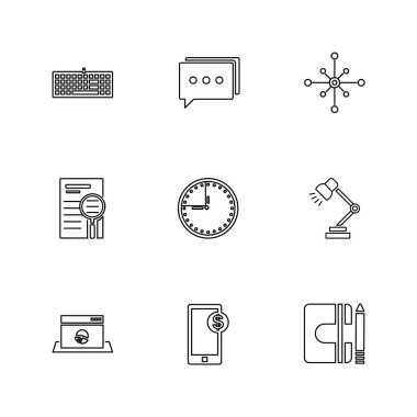 minimalist düz vektör app simgeleri beyaz arka plan üzerinde