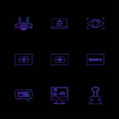 Farklı minimalist düz vektör app simgeleri 