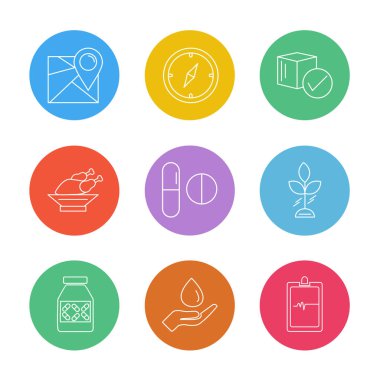 minimalist düz vektör app simgeleri beyaz arka plan üzerinde