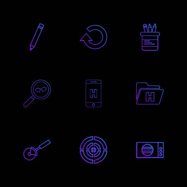 Farklı minimalist düz vektör app simgeleri           