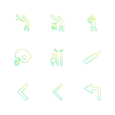 beyaz zemin üzerine minimalist düz vektör app simge kümesi