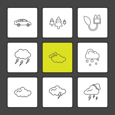 Farklı minimalist düz vektör app simgeleri   