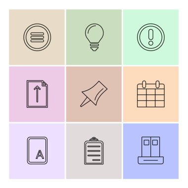 çeşitli tema app simgeler, vektör çizimler set