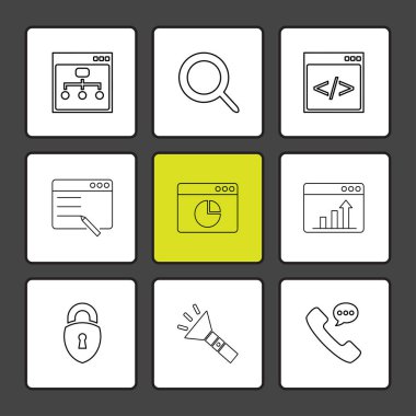 düz vektör çizim simgeler, App simgelerin ayarlamak 