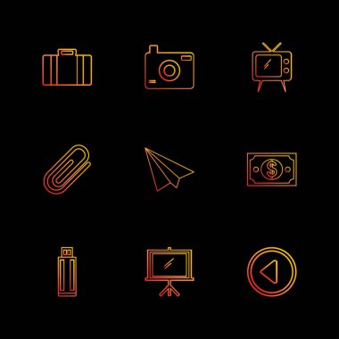 çeşitli tema app simgeler, vektör çizimler set