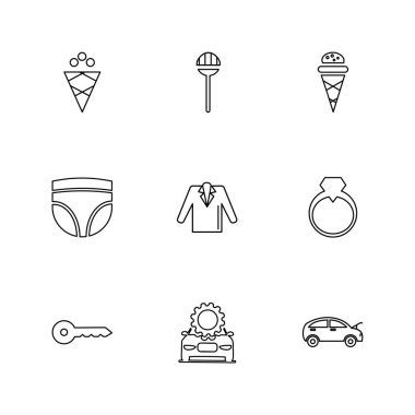 çeşitli tema app simgeler, vektör çizimler set