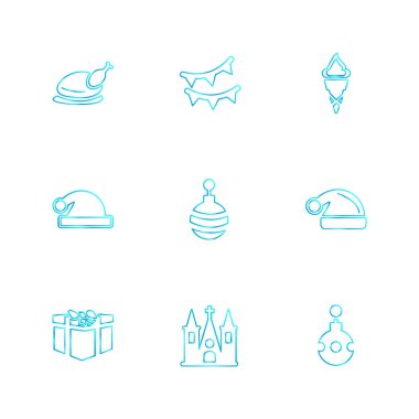 çeşitli tema app simgeler, vektör çizimler set