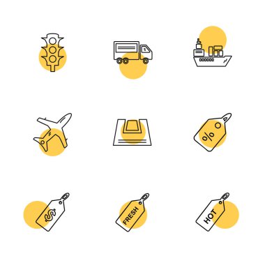 beyaz zemin üzerine minimalist düz vektör app simge kümesi