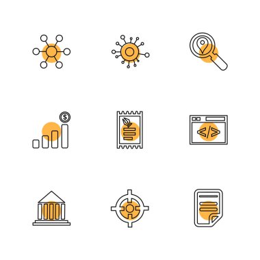 çeşitli tema app simgeler, vektör çizimler set