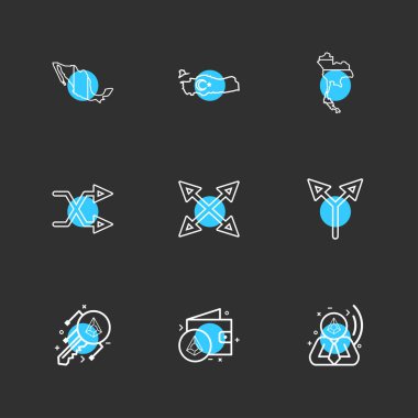 Farklı minimalist düz vektör app simgeleri   