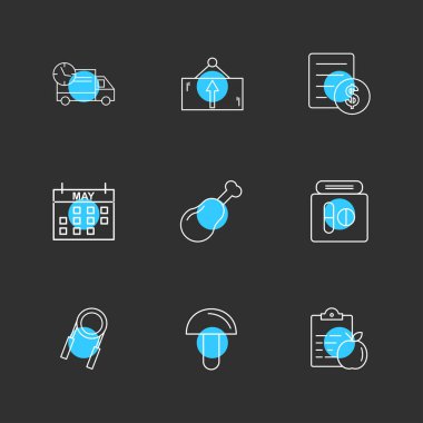 Farklı minimalist düz vektör app simgeleri 