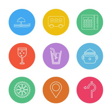 düz vektör çizim simgeler, App simgelerin ayarlamak 