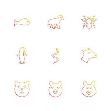 beyaz zemin üzerine minimalist düz vektör app simge kümesi