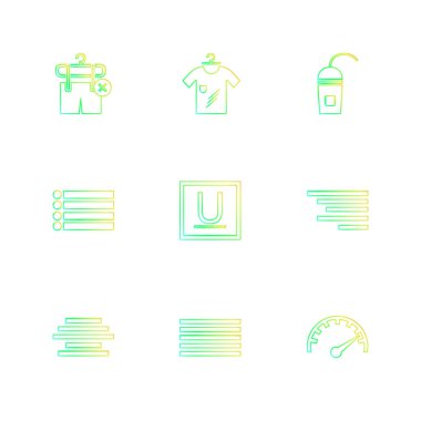 beyaz zemin üzerine minimalist düz vektör app simge kümesi