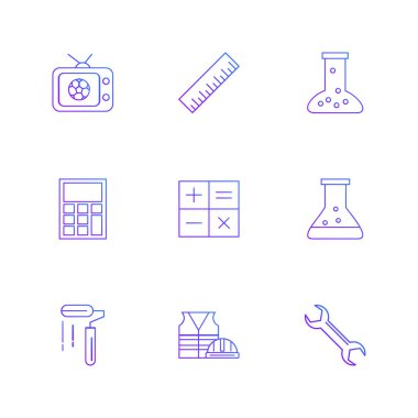 çeşitli tema app simgeler, vektör çizimler set