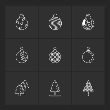 farklı minimalist düz vektör app simgeler siyah arka plan üzerine