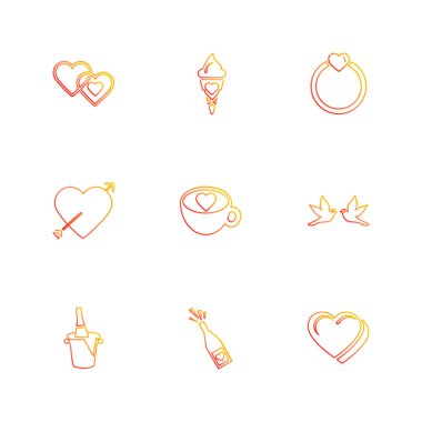 beyaz zemin üzerine minimalist düz vektör app simge kümesi