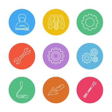 çeşitli tema app simgeler, vektör çizimler set