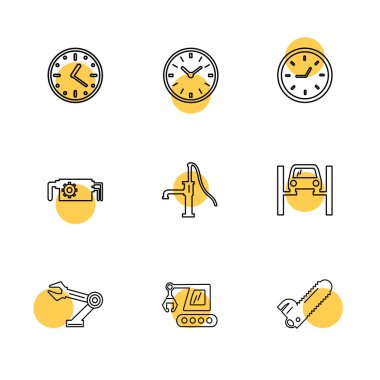 Farklı minimalist düz vektör app simgeleri            