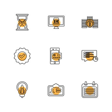 beyaz zemin üzerine minimalist düz vektör app simge kümesi