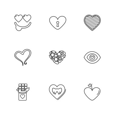 beyaz zemin üzerine minimalist düz vektör app simge kümesi