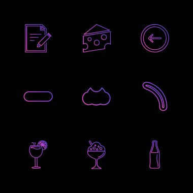 Farklı minimalist düz vektör app simgeleri 