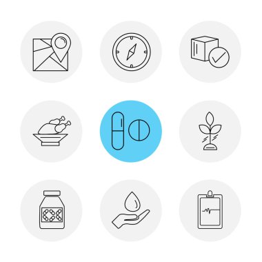 çeşitli tema app simgeler, vektör çizimler set