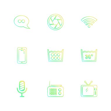 minimalist düz vektör app simgeleri beyaz arka plan üzerinde