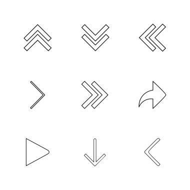 beyaz zemin üzerine minimalist düz vektör app simge kümesi