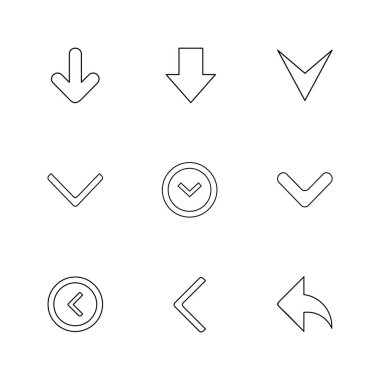 minimalist düz vektör app simgeleri beyaz arka plan üzerinde