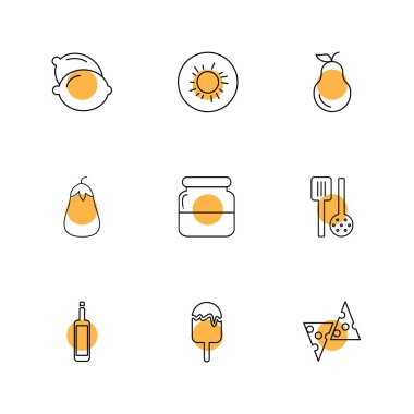 çeşitli tema app simgeler, vektör çizimler set