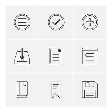 minimalist düz vektör app simgeleri beyaz arka plan üzerinde