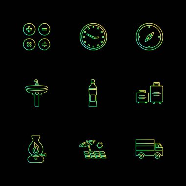 Farklı minimalist düz vektör app simgeleri    