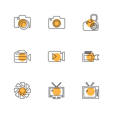 çeşitli tema app simgeler, vektör çizimler set