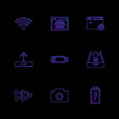 Farklı minimalist düz vektör app simgeleri 