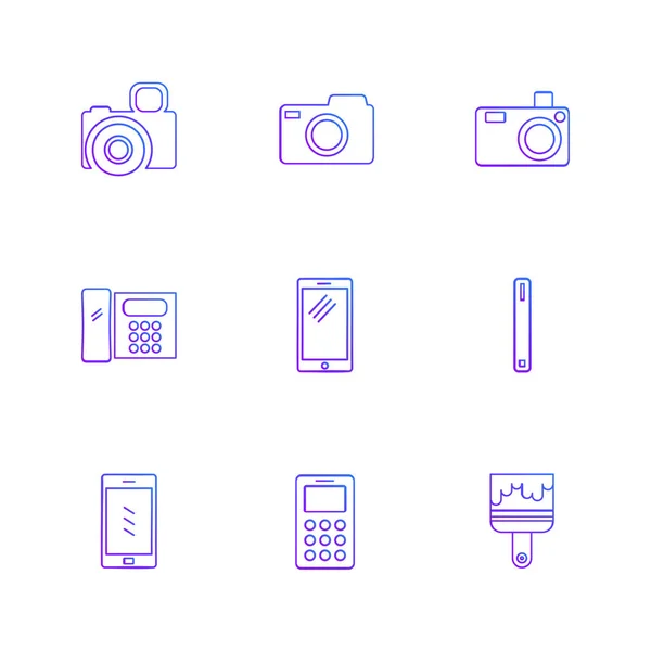 Set Varie Icone Delle App Tema Illustrazioni Vettoriali — Vettoriale Stock