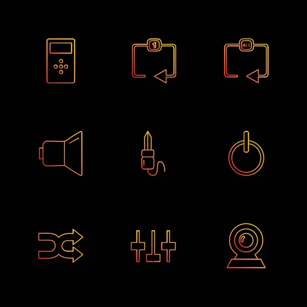 Diferentes Iconos Aplicación Vector Plano Minimalista — Vector de stock