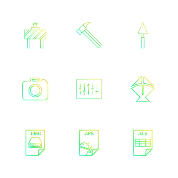 Set Van Minimalistische Platte Vector App Pictogrammen Witte Achtergrond — Stockvector