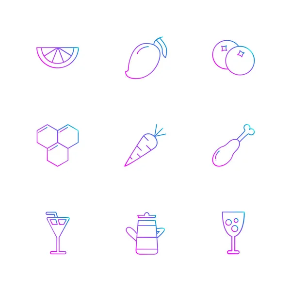 Conjunto Varios Iconos Aplicaciones Tema Ilustraciones Vectores — Vector de stock