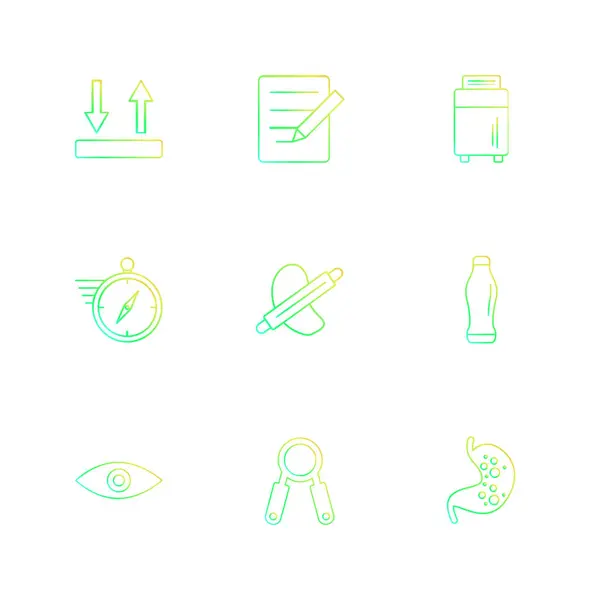 Iconos Ilustración Vectores Planos Conjunto Iconos Aplicaciones — Vector de stock