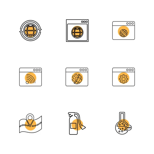 Flat Vector Illustration Icons Set App Icons — Stock Vector