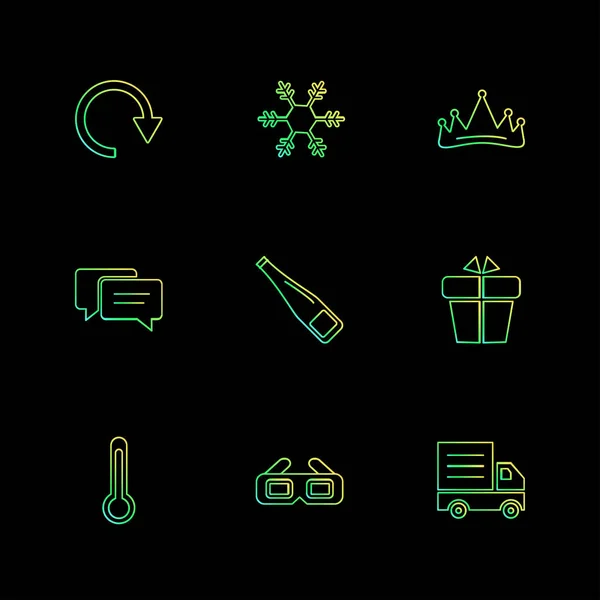 Iconos Ilustración Vectores Planos Conjunto Iconos Aplicaciones — Vector de stock