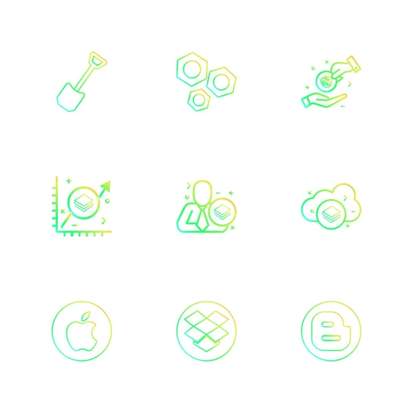 Set Minimalistischer Flacher Vektor App Symbole Auf Weißem Hintergrund — Stockvektor