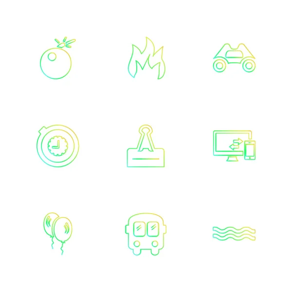 Conjunto Varios Iconos Aplicaciones Tema Ilustraciones Vectores — Vector de stock